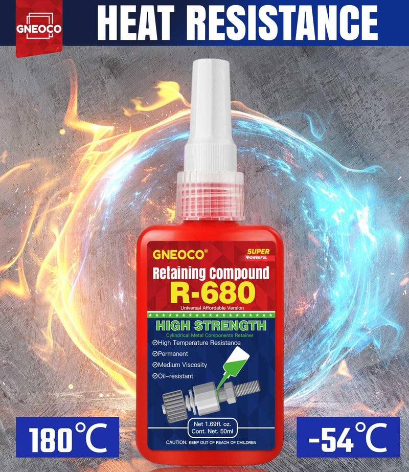 GNEOCO ThreadLocker Green, Thread Lock High Strength Lock Tight for Nuts, Bolts, Fasteners and Metals, Anaerobic Curing Metal Glue to Prevent Loosening and Corrosion (H680-50ml) - Image 4